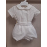 Conjunto ceremonia bebé camisa tul y ranita beig