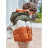 Chaquetón capucha combinado franjas calabaza niño Mayoral