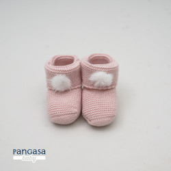 Botitas patuco pompón rosa...