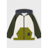 Sudadera cremallera tricolor musgo niño Mayoral