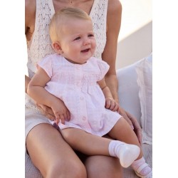 Vestido gasa rosa con...