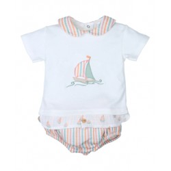 Conjunto camiseta barquito...