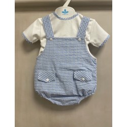 Conjunto peto vichy celeste...