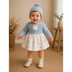 Vestido combinado conejito...