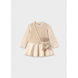 Vestido combinado rizo con...