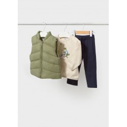 Conjunto chaleco verde bebé...