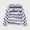 Camiseta rayas y aplique niña Mayoral